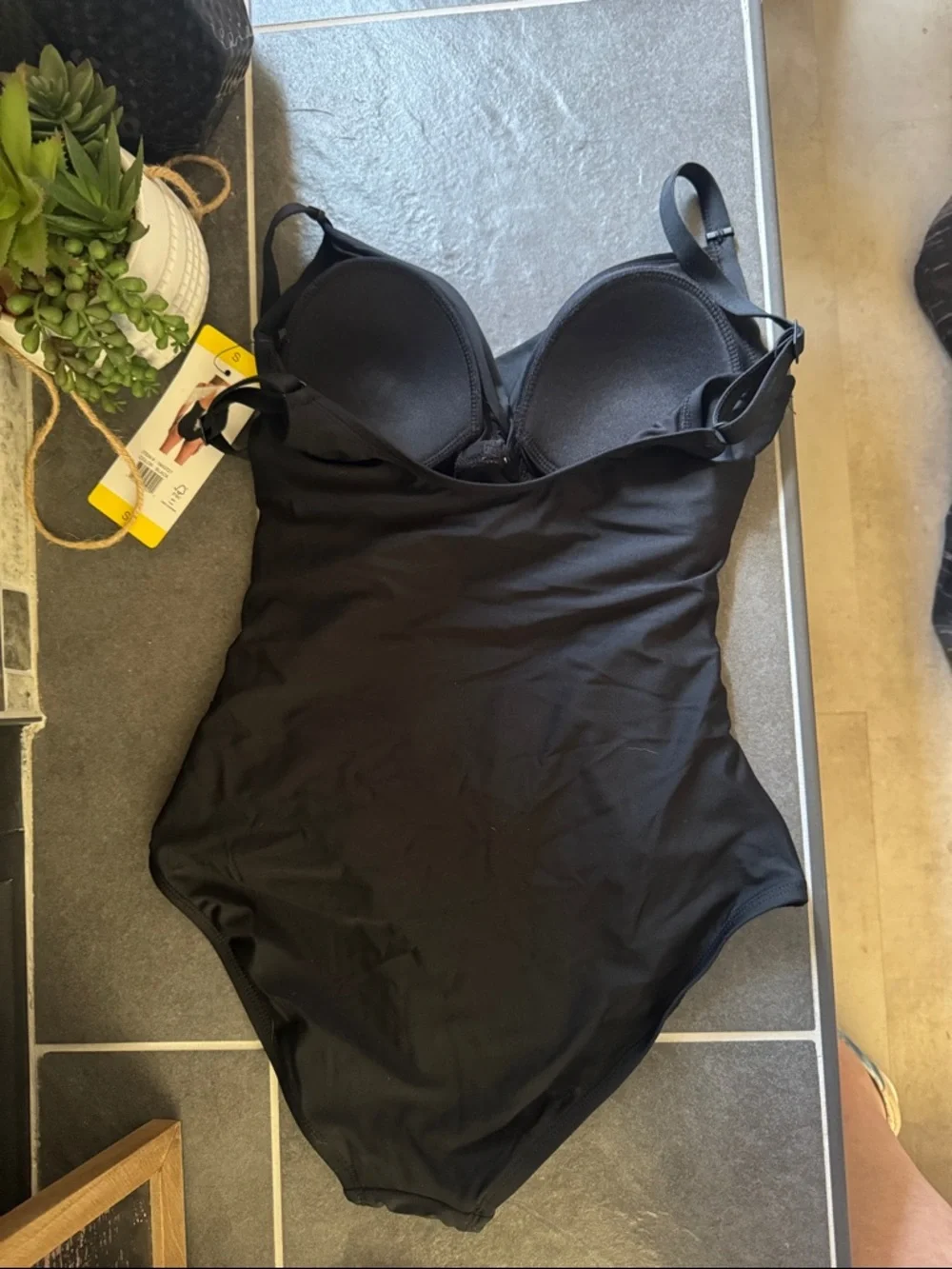 DKNY S NWT Pretty Black Tummy Control Swim One Piece - Picture 2 of 2